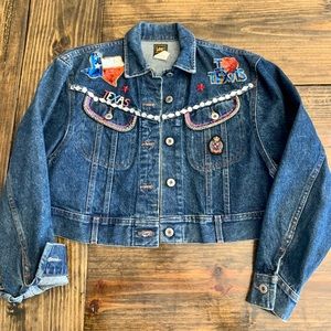 Lee Embellished Cropped Jean Jacket (S)